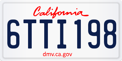 CA license plate 6TTI198
