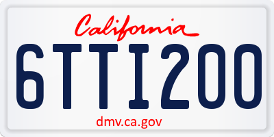 CA license plate 6TTI200
