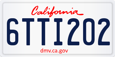 CA license plate 6TTI202