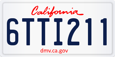 CA license plate 6TTI211