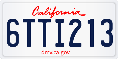 CA license plate 6TTI213