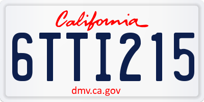 CA license plate 6TTI215