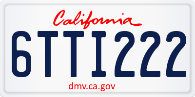 CA license plate 6TTI222