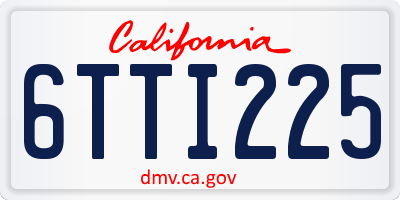 CA license plate 6TTI225