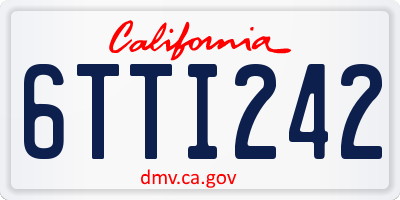 CA license plate 6TTI242