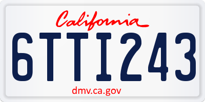 CA license plate 6TTI243