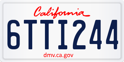 CA license plate 6TTI244