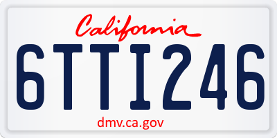 CA license plate 6TTI246