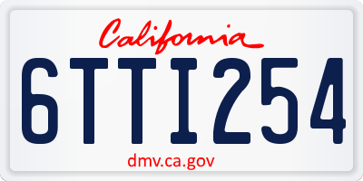 CA license plate 6TTI254