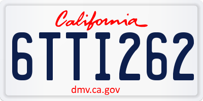 CA license plate 6TTI262