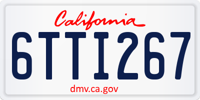 CA license plate 6TTI267