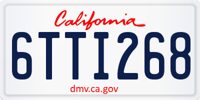 CA license plate 6TTI268