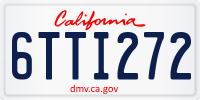 CA license plate 6TTI272