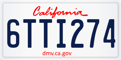 CA license plate 6TTI274