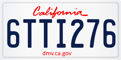 CA license plate 6TTI276