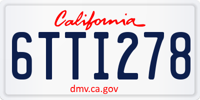 CA license plate 6TTI278