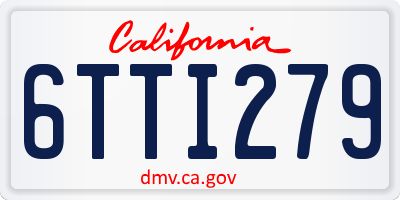 CA license plate 6TTI279