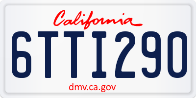 CA license plate 6TTI290