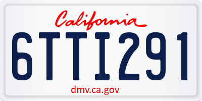CA license plate 6TTI291