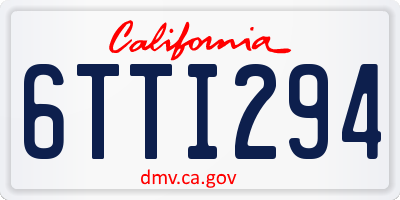 CA license plate 6TTI294