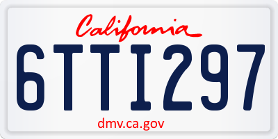 CA license plate 6TTI297
