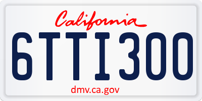 CA license plate 6TTI300