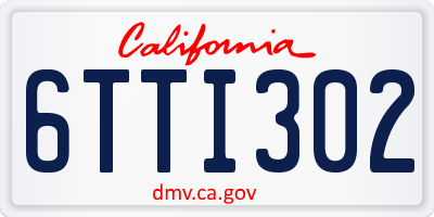 CA license plate 6TTI302