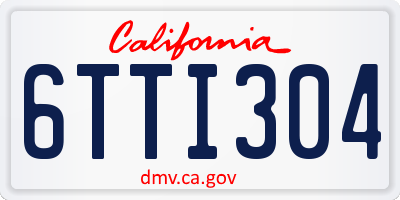 CA license plate 6TTI304