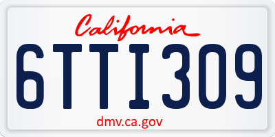 CA license plate 6TTI309
