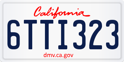 CA license plate 6TTI323