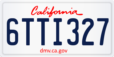 CA license plate 6TTI327