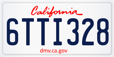 CA license plate 6TTI328