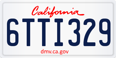 CA license plate 6TTI329