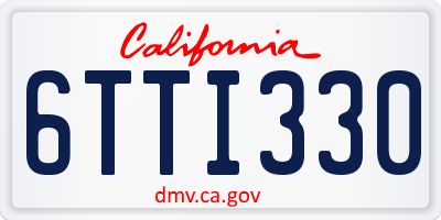 CA license plate 6TTI330