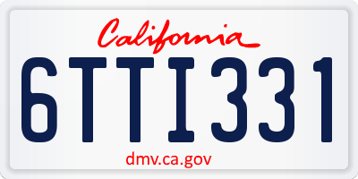 CA license plate 6TTI331