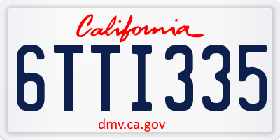 CA license plate 6TTI335