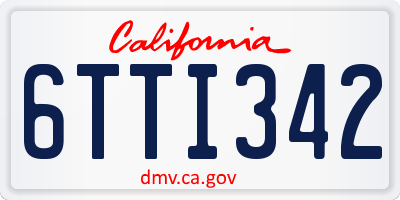 CA license plate 6TTI342
