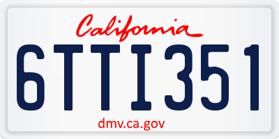 CA license plate 6TTI351
