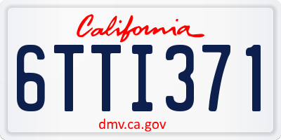 CA license plate 6TTI371