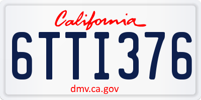 CA license plate 6TTI376