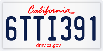 CA license plate 6TTI391