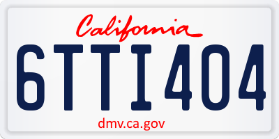 CA license plate 6TTI404