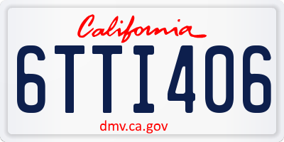 CA license plate 6TTI406