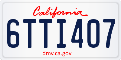 CA license plate 6TTI407