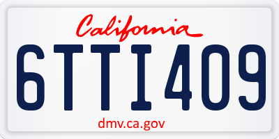 CA license plate 6TTI409