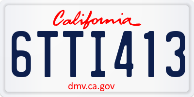 CA license plate 6TTI413