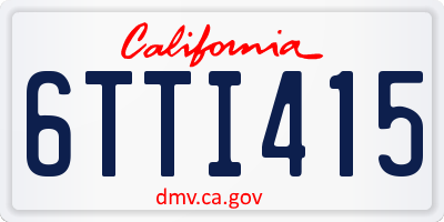 CA license plate 6TTI415