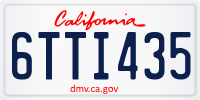 CA license plate 6TTI435