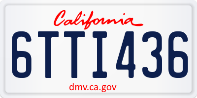 CA license plate 6TTI436