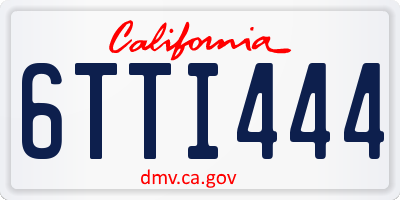 CA license plate 6TTI444
